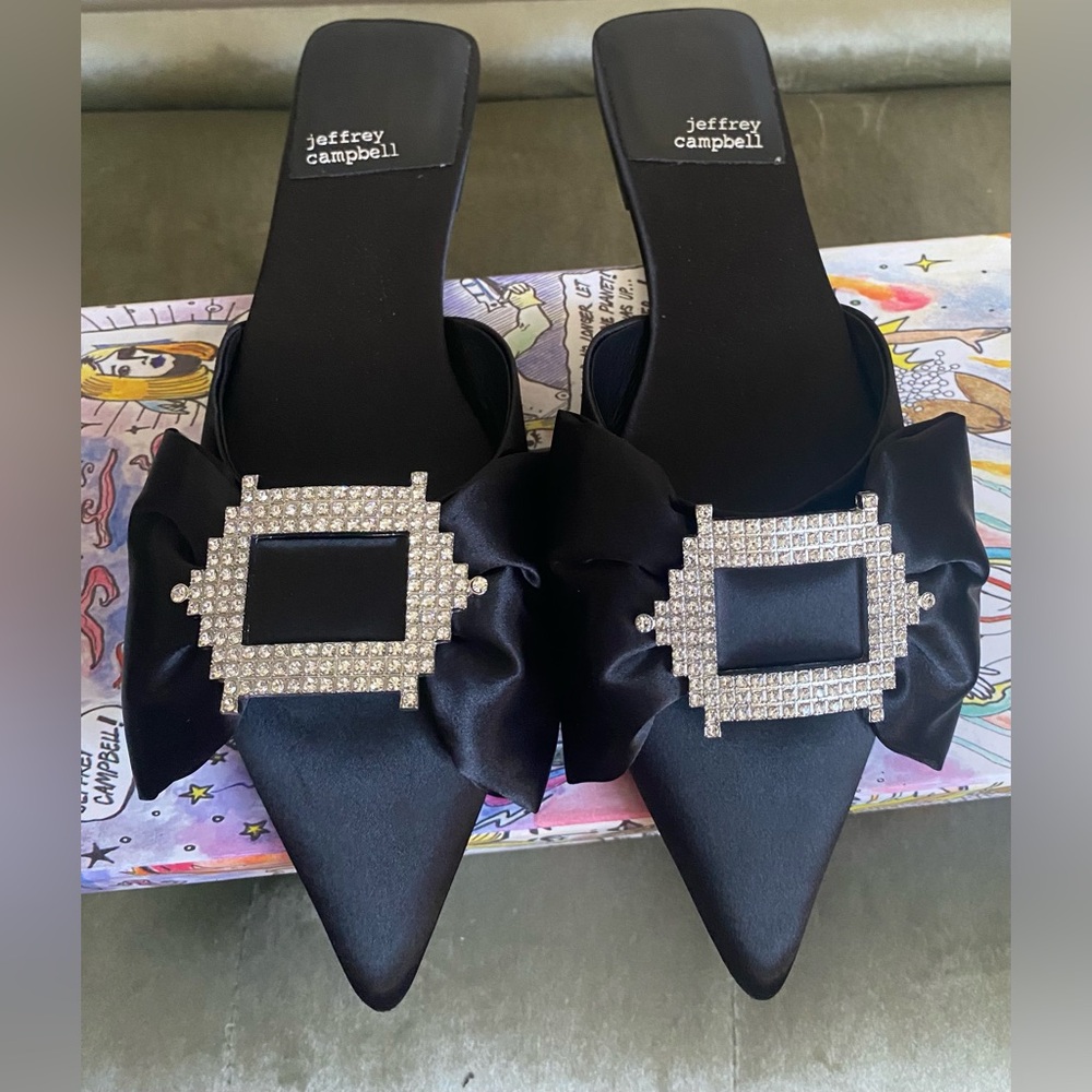 NWB Jeffrey Campbell Sit Pretty Satin Flats
